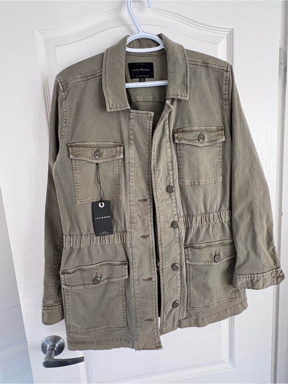 Lucky Brand Womens Olive Green Military Field Jacket